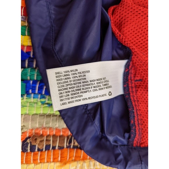 Vineyard Vines Mens M Lightweight Hooded Colorblock Windbreaker Jacket Navy Red - Picture 8 of 12